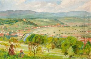 Blick Ins Wiesental Vom Tullinger Berg (view Into The Valley Called Wiesental From The Mountain Tullinger Berg) by Adolf Glattacker