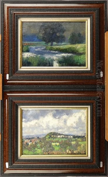 Paysage Nocturne Et Paysage Campagnard (pair) - view 1