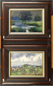 Paysage Nocturne Et Paysage Campagnard (pair) by Adolf Glatte