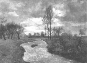 Landschaft Mit Wasserlauf Landschaft Mit Wasserlauf