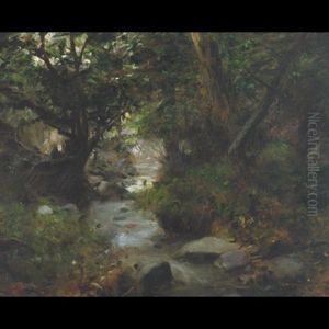 A Forest Stream by Gyula Glatter