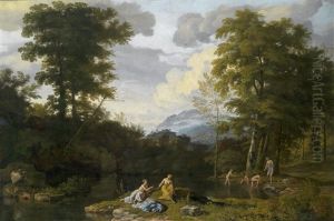 Klassische Landschaft Mit Arkadischer Staffage