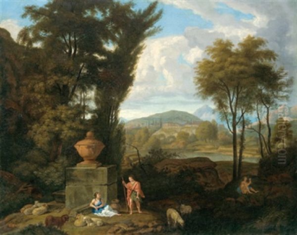 Landschaft Mit Apollo Und Daphne; Landschaft Mit Mythologischen Figuren - view 1