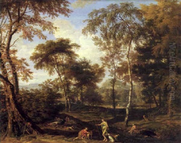Classical Wooded Landscape With Diana And Her Nymphs At Rest - view 1