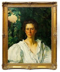 Portrait Of A Lady Quarter-length In A White Ruffled Shirt