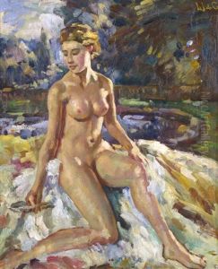 Portrait Of A Nude Seated In A Landscape