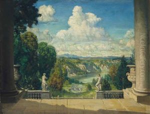 An Extensive Garden Overlooking A River Landscape