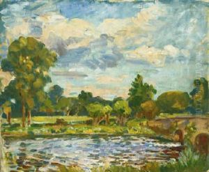 The River Arun, West Sussex by Wilfred Gabriel De Glehn