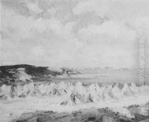 Cornstooks by Wilfred Gabriel De Glehn