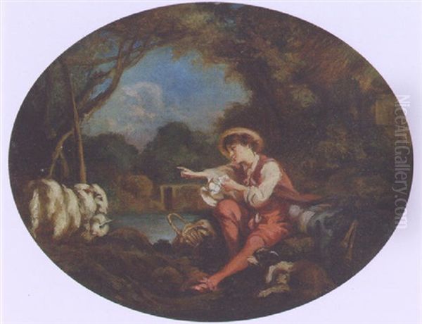 Shepherd With His Sheep - view 1