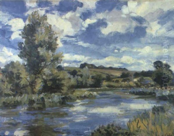 A Sunlit River Landscape - view 1