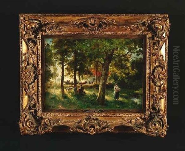 Ausflugler In Einem Waldlokal - view 1