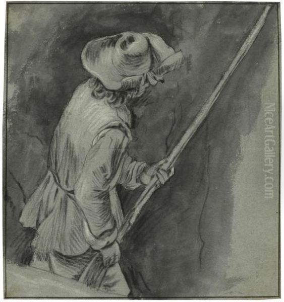 Back View Of A Manwith A Shot Gun. - view 1