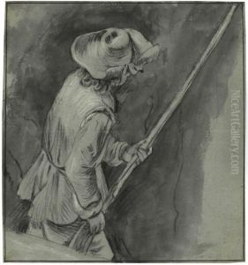 Back View Of A Manwith A Shot Gun.