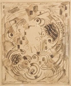 Portrait De Mrs. Walter Fleisher Ou Dessin Preparatoire A La Contemplation (preparatory Drawing) by Albert Gleizes
