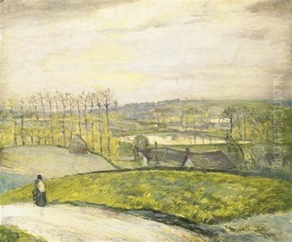 Paysage Aux Maisons Et Aux Arbres, Picardie - view 1