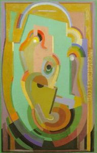 Composition Violet-vert Ou Composition Violet Et Vert Ou Femme Et Enfant by Albert Gleizes