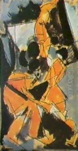 Composition Cubiste - Trois Acrobates by Albert Gleizes
