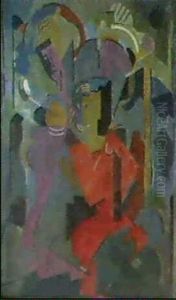 Composition Cubiste Aux Deux Personnages by Albert Gleizes