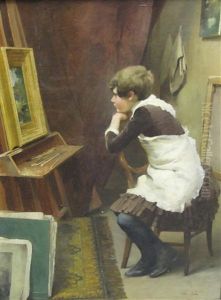 Admiring The Painting by Alfred Glendening Jr.