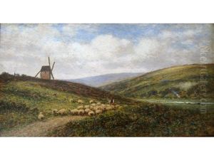Herding Sheep, Alfriston, Sussex Herding Sheep, Alfriston, Sussex
