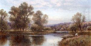 Sonning On Thames (+ Bolney Court On Thames; Pair) by Alfred Glendening Jr.