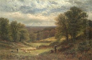 Near Sevenoaks, Kent, The Weald Of Kent; A Pair by Alfred Augustus Glendening Sr.
