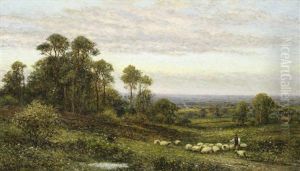 Shepherd And His Flock by Alfred Augustus Glendening Sr.