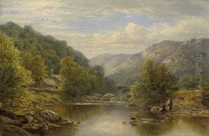 Flusslandschaft In Den Walisischen Bergen Flusslandschaft In Den Walisischen Bergen