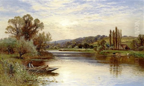 A Fisherman Placing Eel Bucks - view 1