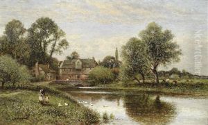 Feeding The Ducks by Alfred Augustus Glendening Sr.