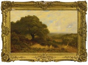 An Extensive Landscape With A Town Beyond by Alfred Augustus Glendening Sr.