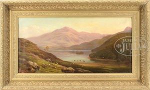 Cows & Sheep With Mountain Lake Cows & Sheep With Mountain Lake