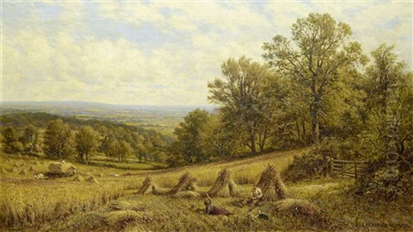Harvest Scene Near Dorking, Surrey - view 1