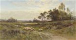 Sunlit Landscape With Drover And Sheep Sunlit Landscape With Drover And Sheep