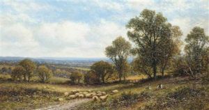 A Shepherd And His Flock by Alfred Augustus Glendening Sr.