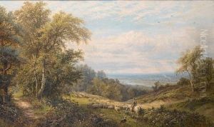 A View Of Bostall Heath, With A View Of The Thames by Alfred Augustus Glendening Sr.