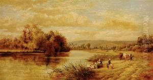 Wash Day Along Riverbank