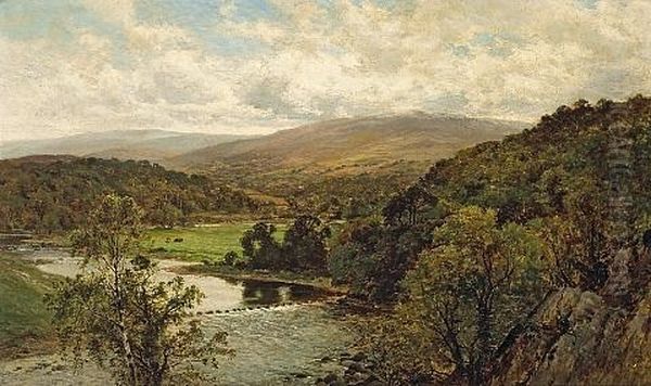 An Extensive River Landscape With Mountains Beyond - view 1