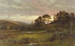Evening Glow Near Sherrington, Norfolk by Alfred Augustus Glendening Sr.