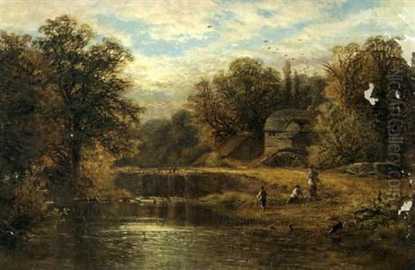 Fishing Along The Mill Stream - view 1