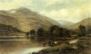 Cattle Watering In A Valley River Cattle Watering In A Valley River