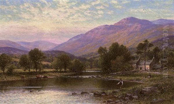An Angler On The Derwent, Cumberland - view 1