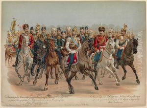 L'empereur Nicolas Alexandrovitch En Tenue De 10 Regiments Dont Sa Majeste Est Chef, Published By Robert Paetz In 1896 by Hugo Elias Backmansson