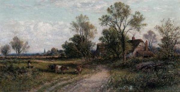 Country Lane With Cattle - view 1