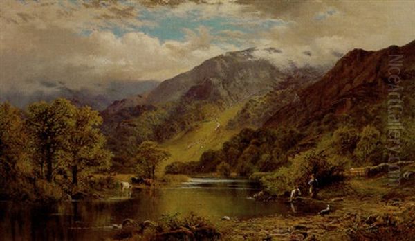Inverness Mountain Landscape With Cattle And Figures - view 1