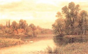 Quiet Waters On The Thames by Alfred Augustus Glendening Sr.