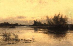 Swans On A River