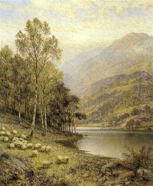 A Wooded River Landscape With A Flock Of Sheep - view 1