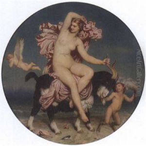 Schone Junge Frau Auf Einem Ziegenbock Reitend, Von Einem Satyrknaben Angefuhrt by Charles Gleyre